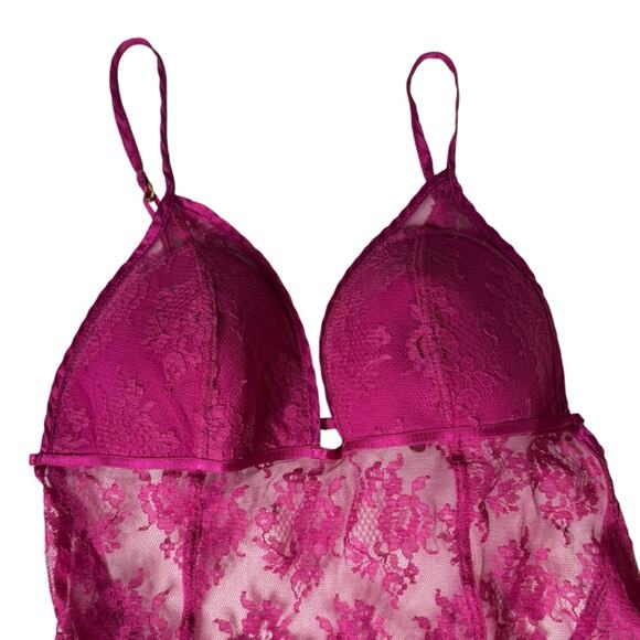 Victoria’s Secret Very Sexy Y2K Pink Lace Chemise Mini Slip Dress Women’s Medium - Picture 3 of 11
